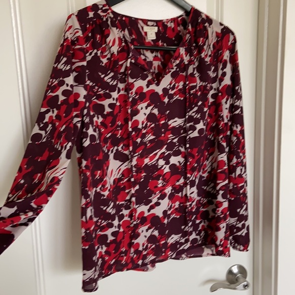 J crew long sleeve pattern blouse - Picture 2 of 6